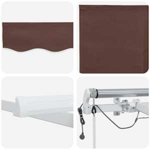 Automatická zatahovací markýza s LED hnědá 300 x 250 cm - obrázek 12