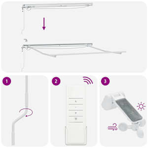 Avtomatsko zložljiva tenda z LED rjava 300x250 cm - slika 10