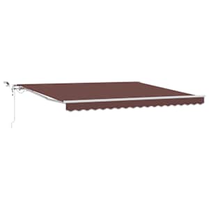 vidaXL automaatselt sisset&otilde;mmatav varikatus LEDiga, pruun, 400x300 cm