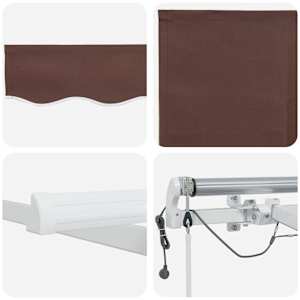 Automatická zatahovací markýza s LED hnědá 400 x 300 cm - obrázek 12