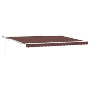 vidaXL automaatselt sisset&otilde;mmatav varikatus LEDiga, pruun, 450x300 cm