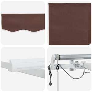 Automatická zatahovací markýza s LED hnědá 450 x 300 cm - obrázek 12