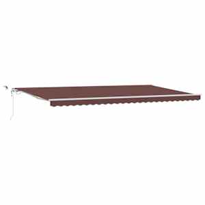 vidaXL automaatselt sisset&otilde;mmatav varikatus LEDiga, pruun, 600x300 cm