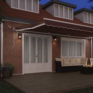 Automatická zatahovací markýza s LED hnědá 600 x 300 cm - obrázek 3