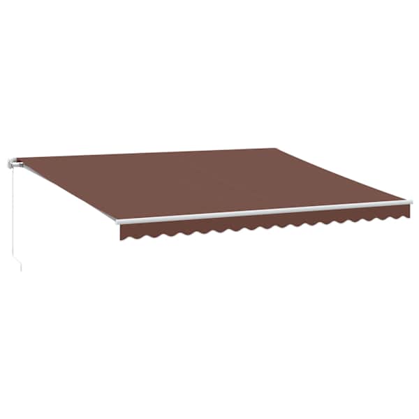 vidaXL k&auml;sitsi sisset&otilde;mmatav varikatus LEDiga, pruun, 450 x 350 cm