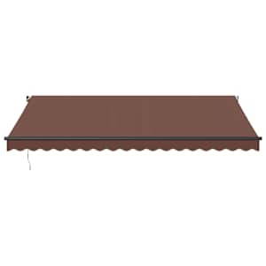 Ručně zatahovací markýza s LED světly hnědá 450 x 350 cm - obrázek 4