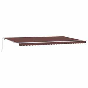 vidaXL k&auml;sitsi sisset&otilde;mmatav varikatus, pruun, 500 x 300 cm