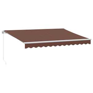 vidaXL k&auml;sitsi sisset&otilde;mmatav varikatus, pruun, 350 x 250 cm