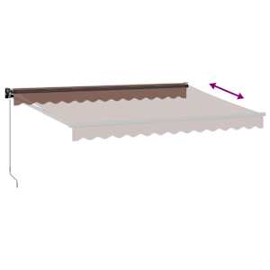 Ručně zatahovací markýza hnědá 350 x 250 cm - obrázek 5