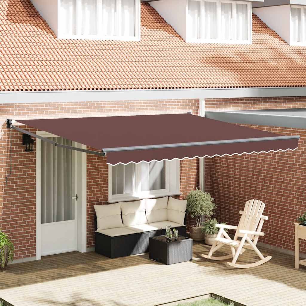 vidaXL Manuell uttrekkbar markise brun 400x300 cm