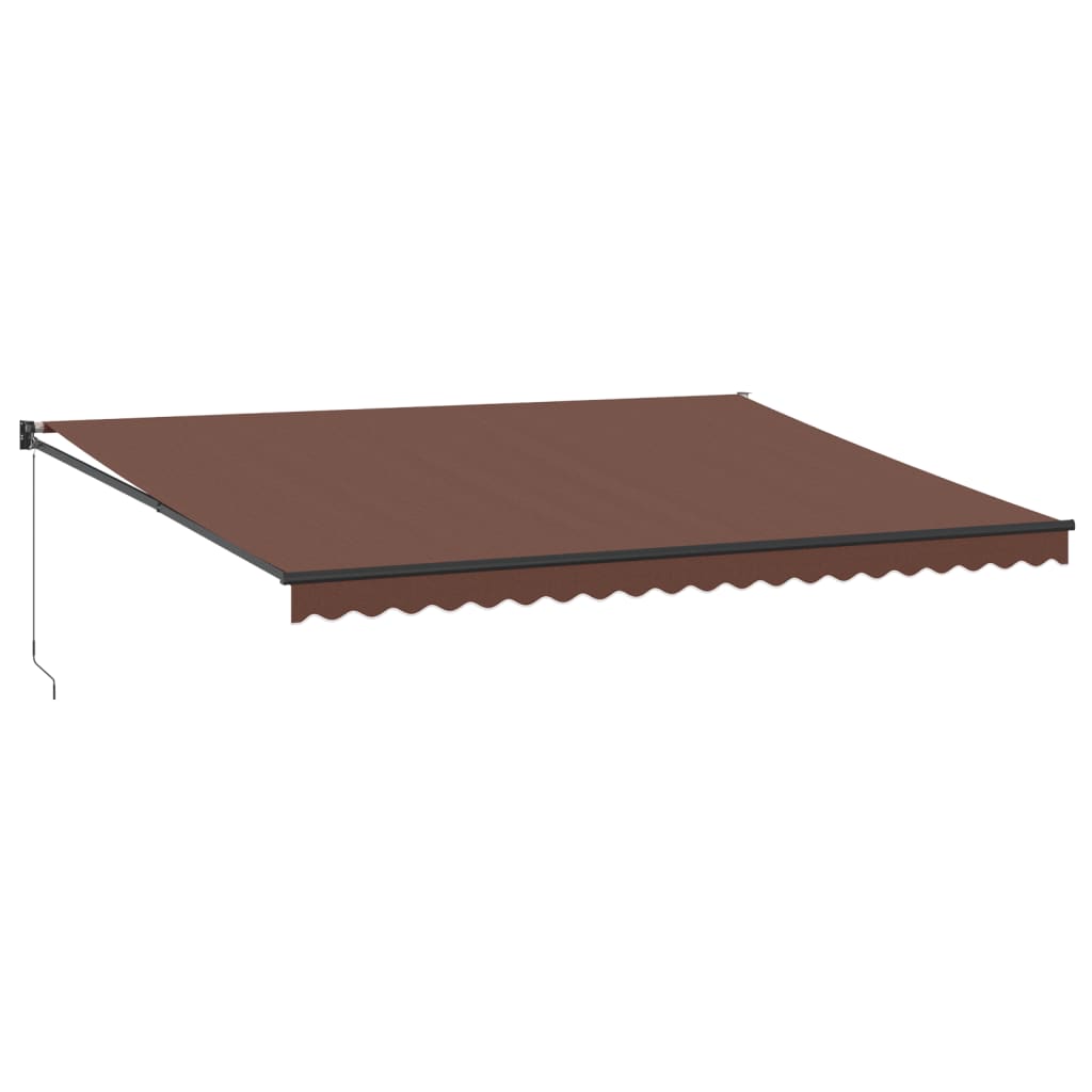 vidaXL Ručně zatahovací markýza hnědá 500 x 300 cm