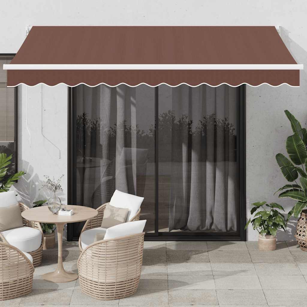 vidaXL Copertina retractabilă automat, maro, 350x250 cm
