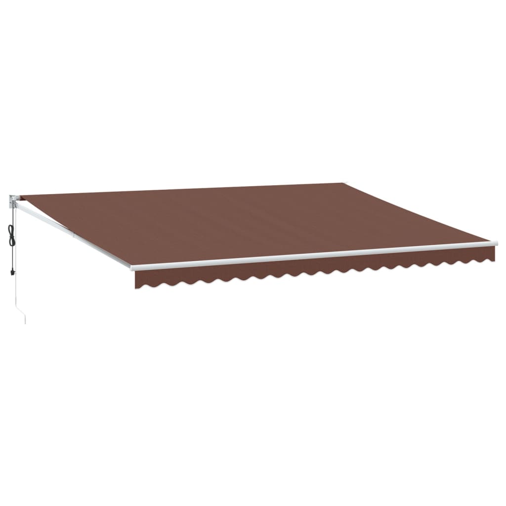 vidaXL Automatická zatahovací markýza hnědá 500 x 300 cm