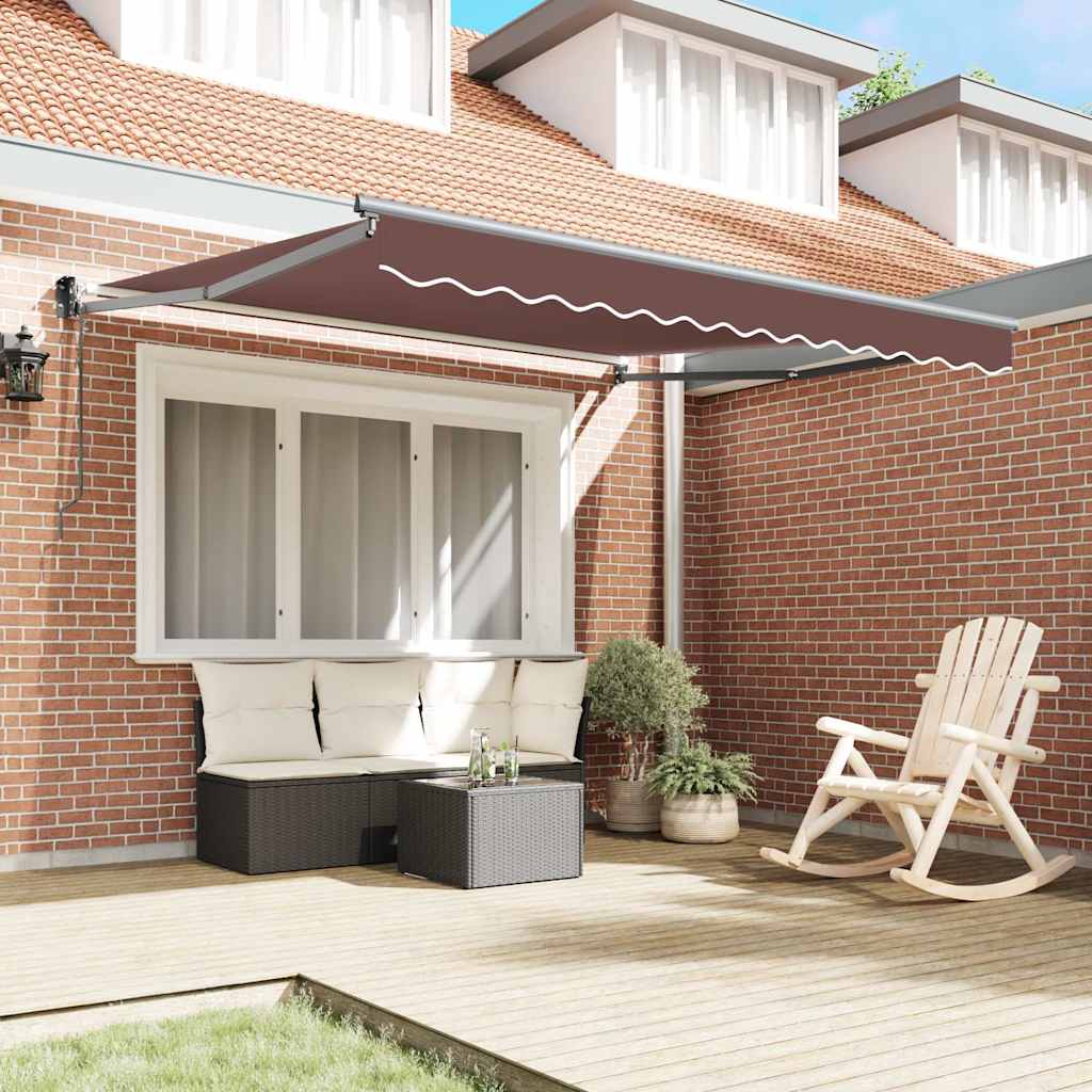 vidaXL Automaticky zaťahovacia markíza hnedá 300x250 cm