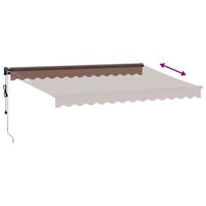 Automatická zatahovací markýza hnědá 350 x 250 cm - obrázek 5
