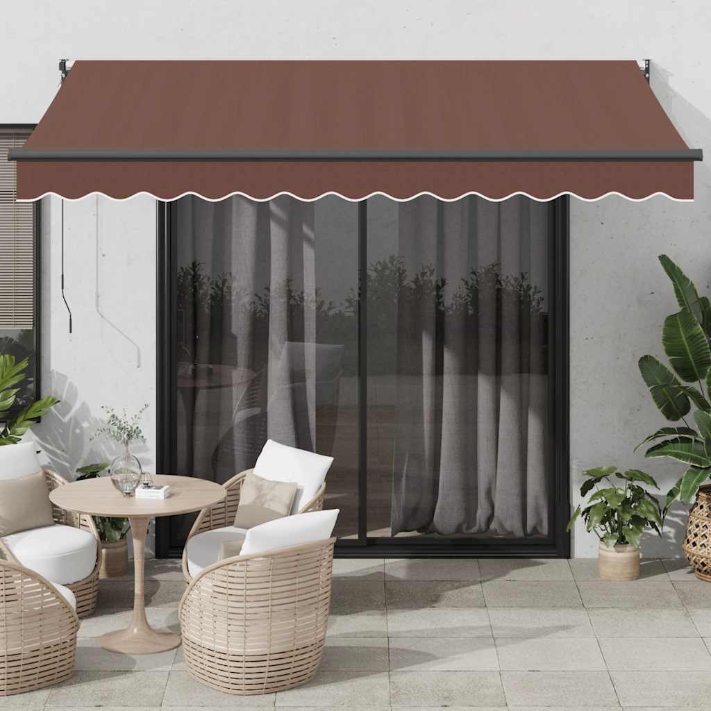 vidaXL Copertina retractabilă automat, maro, 350x250 cm