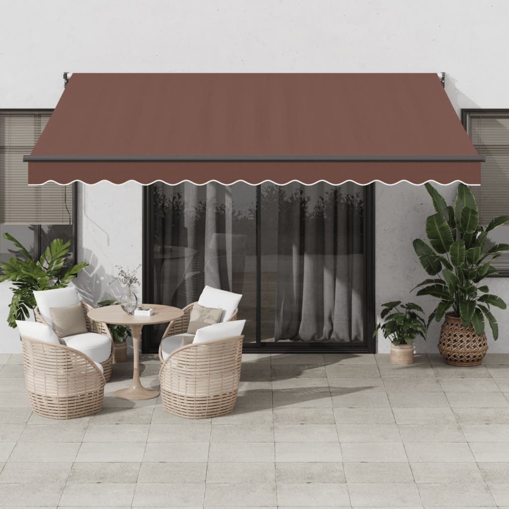 vidaXL Avtomatsko zložljiva tenda rjava 400x300 cm