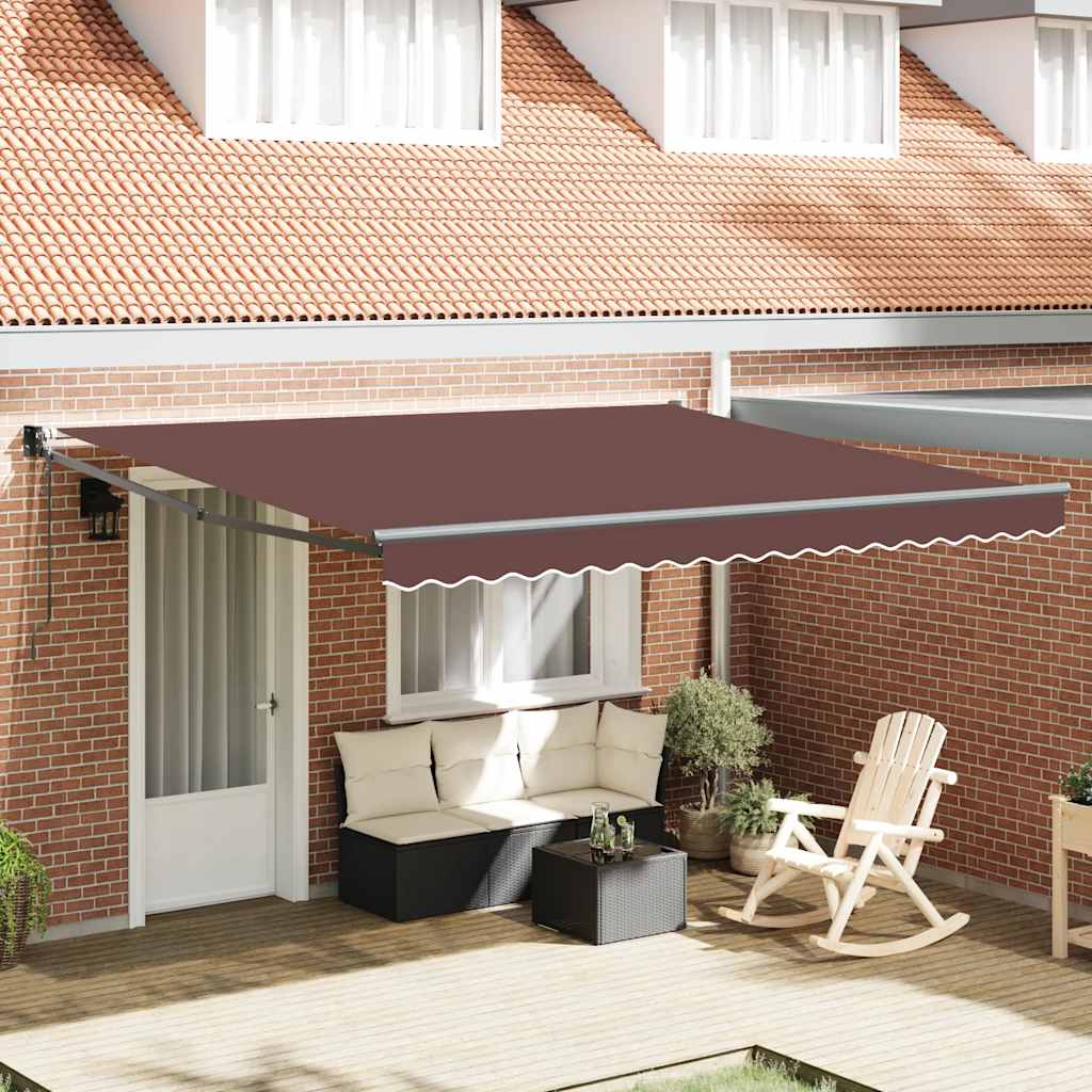 vidaXL Automatisk uttrekkbart markise brun 400x300 cm