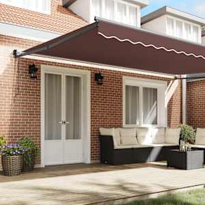 vidaXL Automatic Retractable Awning Brown 500x300 cm