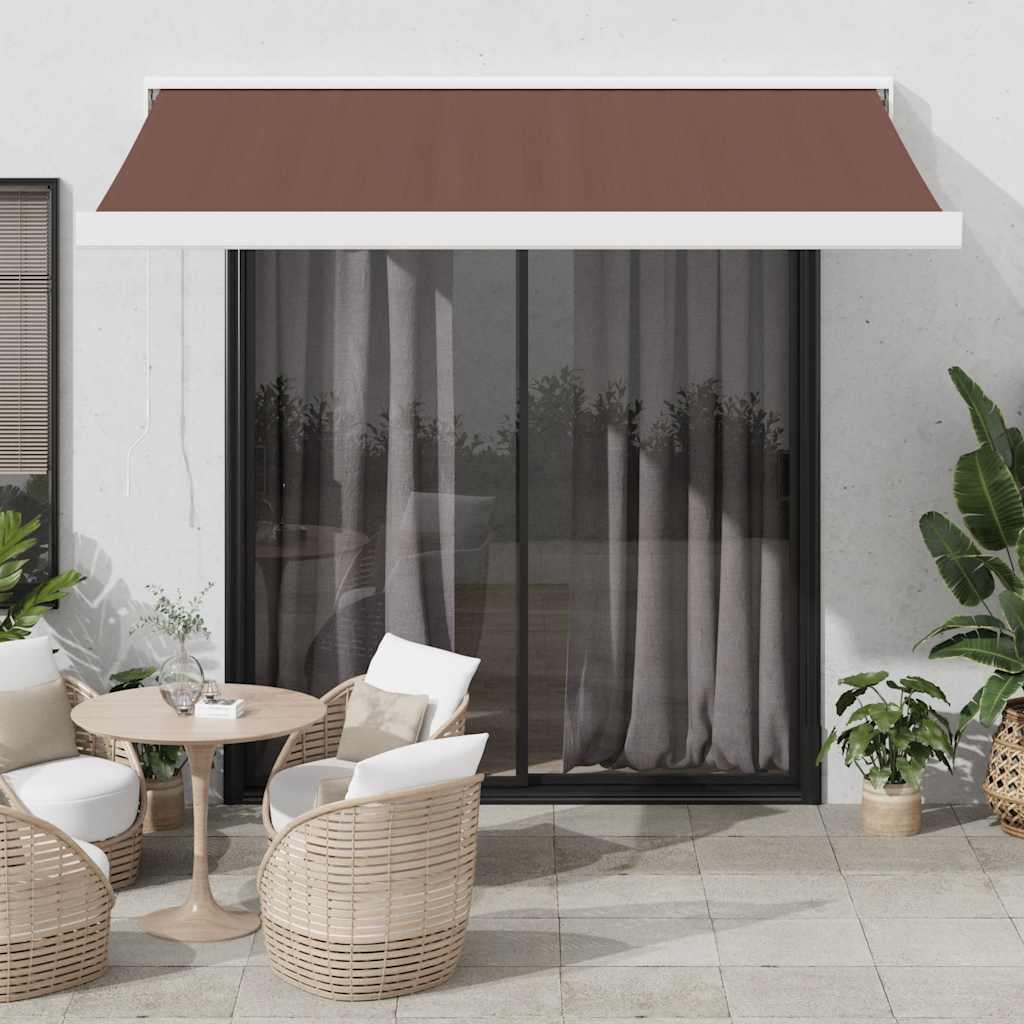 vidaXL Copertină retractabilă manual, maro, 350x250 cm