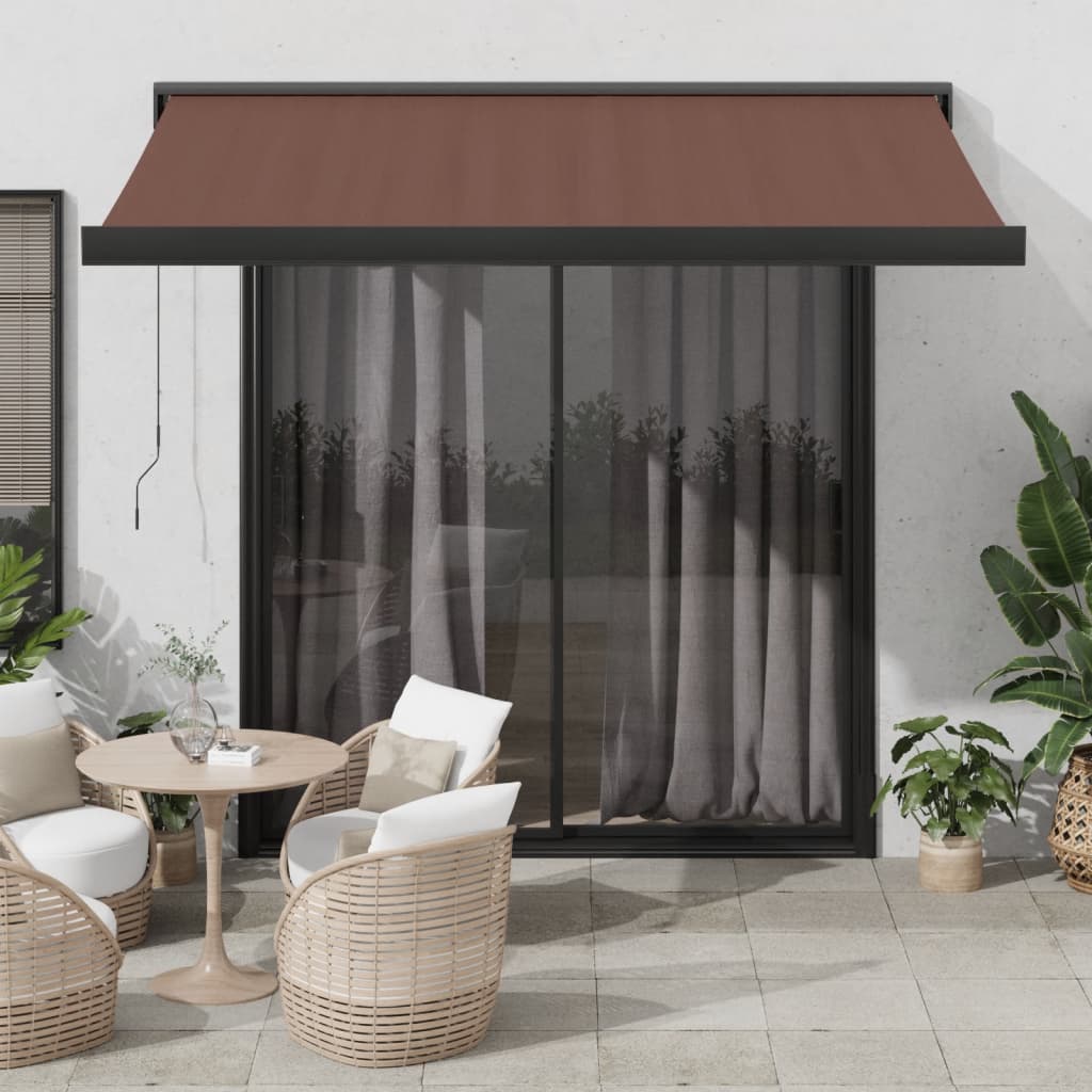 vidaXL Copertină retractabilă manual, maro, 300x250 cm