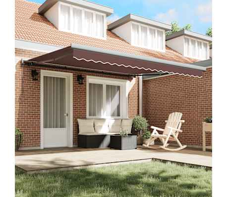 vidaXL Manual Retractable Awning Brown 400x300 cm