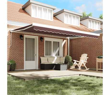 vidaXL Automaattimarkiisi ruskea 450x300 cm