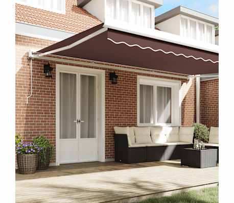 vidaXL Copertina retractabilă automat, maro, 500x300 cm