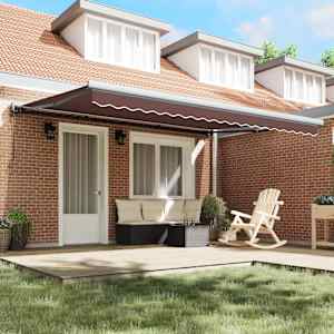 vidaXL izvelkama markīze, 400x300 cm, automātiska, brūns