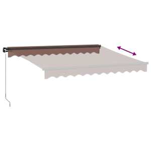 Ručně zatahovací markýza s LED světly hnědá 300 x 250 cm - obrázek 6