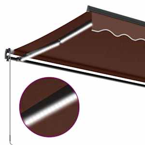 Ručně zatahovací markýza s LED světly hnědá 300 x 250 cm - obrázek 8