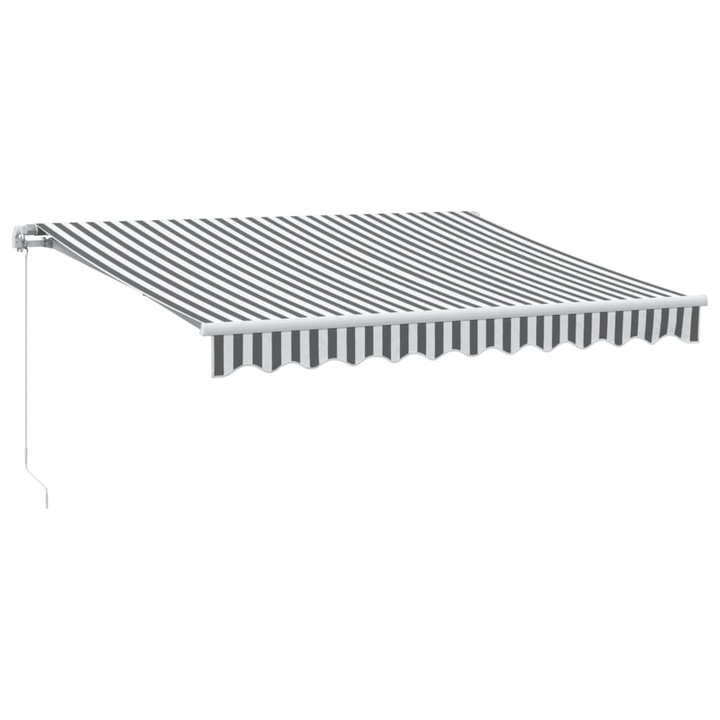 vidaXL Ručně zatahovací markýza s LED antracitová a bílá 300 x 250 cm