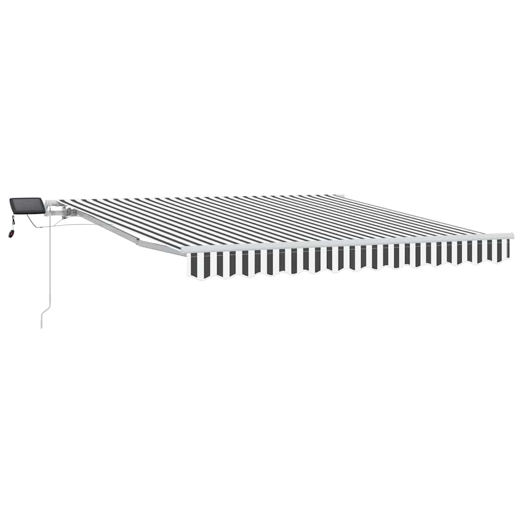 vidaXL Ručně zatahovací markýza s LED antracitová a bílá 300 x 250 cm