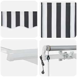 Automatická zatahovací markýza antracitová a bílá 300 x 250 cm - obrázek 10