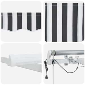 Avtomatsko zložljiva tenda z LED antracit in bela 300x250 cm - slika 12