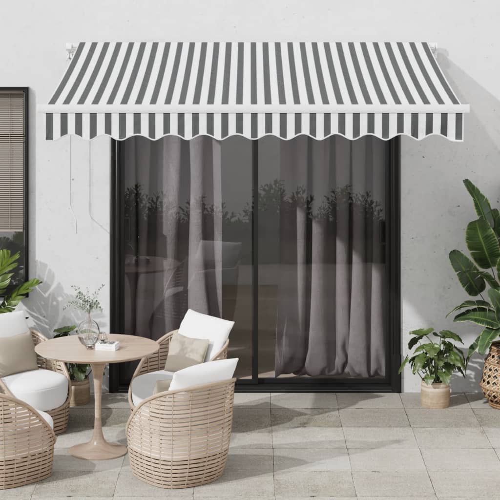 vidaXL Copertină retractabilă automat cu LED, antracit/alb, 300x250 cm