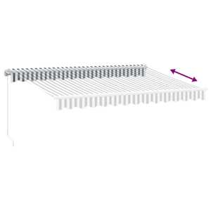 Ručně zatahovací markýza s LED antracitová a bílá 350 x 250 cm - obrázek 9