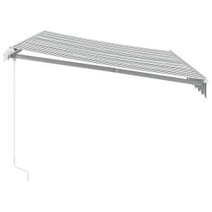 Ročno zložljiva tenda z LED antracit in bela 350x250 cm - slika 5