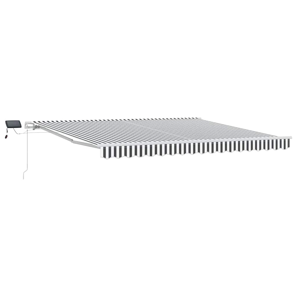 vidaXL Ručně zatahovací markýza s LED antracitová a bílá 400 x 300 cm