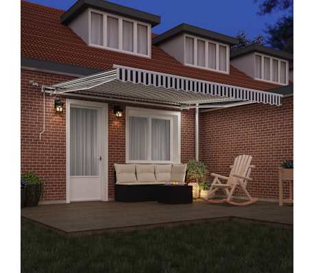 vidaXL Automatick&aacute; zatahovac&iacute; mark&yacute;za s LED antracit a b&iacute;l&aacute; 400x300 cm