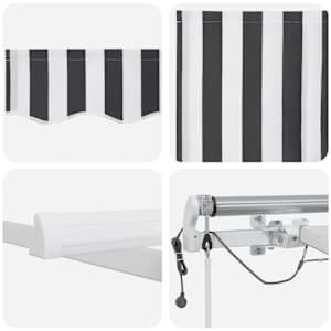 Avtomatsko zložljiva tenda z LED antracit in bela 400x300 cm - slika 12