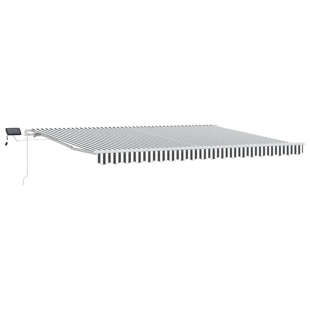 vidaXL Ručně zatahovací markýza s LED antracitová a bílá 450 x 300 cm
