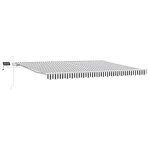 Ručně zatahovací markýza s LED antracitová a bílá 450 x 300 cm - obrázek 2