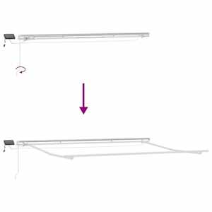 Ročno zložljiva tenda z LED antracit in bela 450x300 cm - slika 10