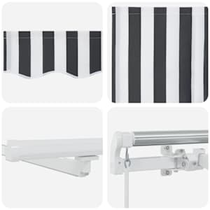 Ročno zložljiva tenda z LED antracit in bela 450x300 cm - slika 11