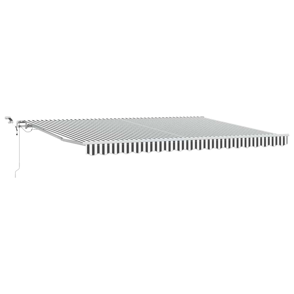 vidaXL Automatická zatahovací markýza s LED antracit a bílá 450x300 cm