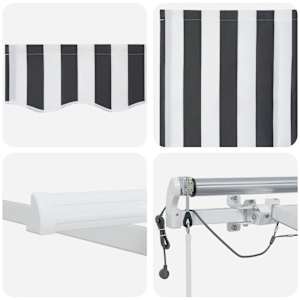 Avtomatsko zložljiva tenda z LED antracit in bela 450x300 cm - slika 12