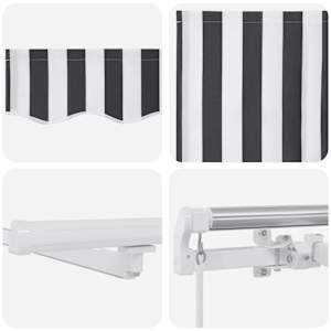Ručně zatahovací markýza s LED antracitová a bílá 500 x 300 cm - obrázek 10