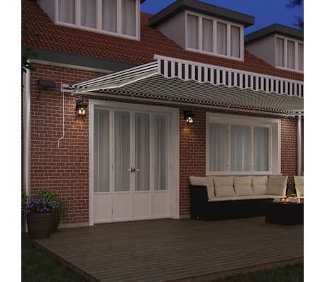 vidaXL antracitsz&uuml;rke-feh&eacute;r LED-es k&eacute;zi napellenző 600 x 300 cm