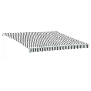 vidaXL k&auml;sitsi sisset&otilde;mmatav varikatus, antratsiithall/valge 400x350cm